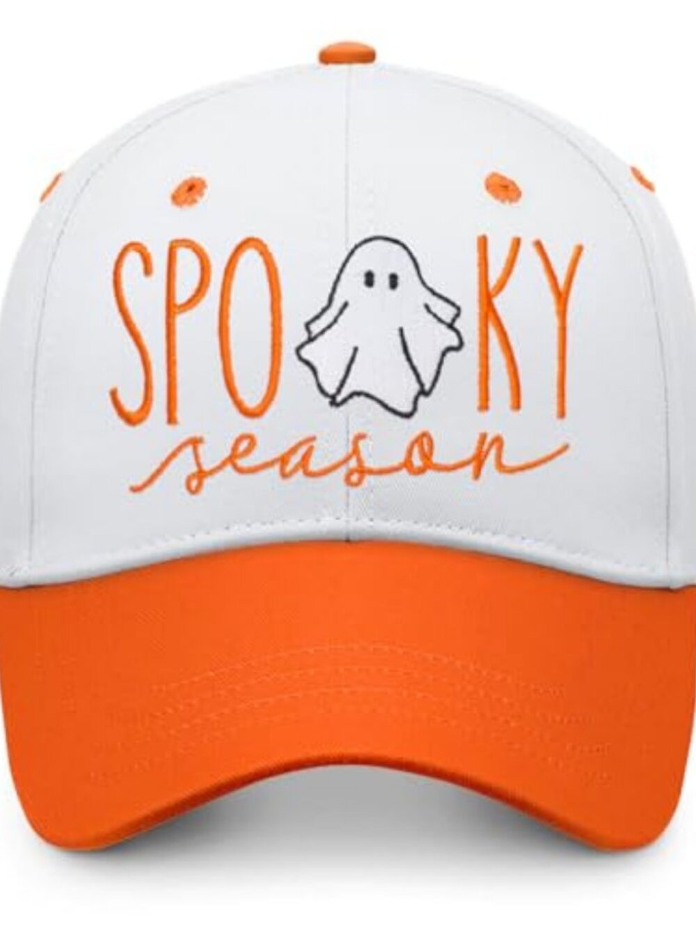 Halloween Spooky Embroidered Hat - Black Cat Knife Grinning Pumpkin